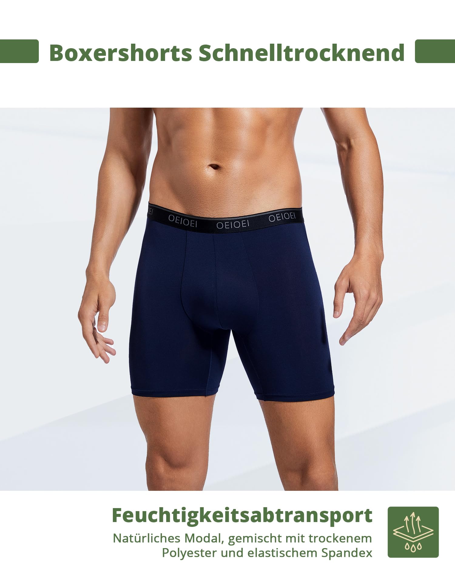 OEIOEI Unterhosen Männer Micromodal Sport, S, Schwarz/Marineblau/Dunkelgrau 2