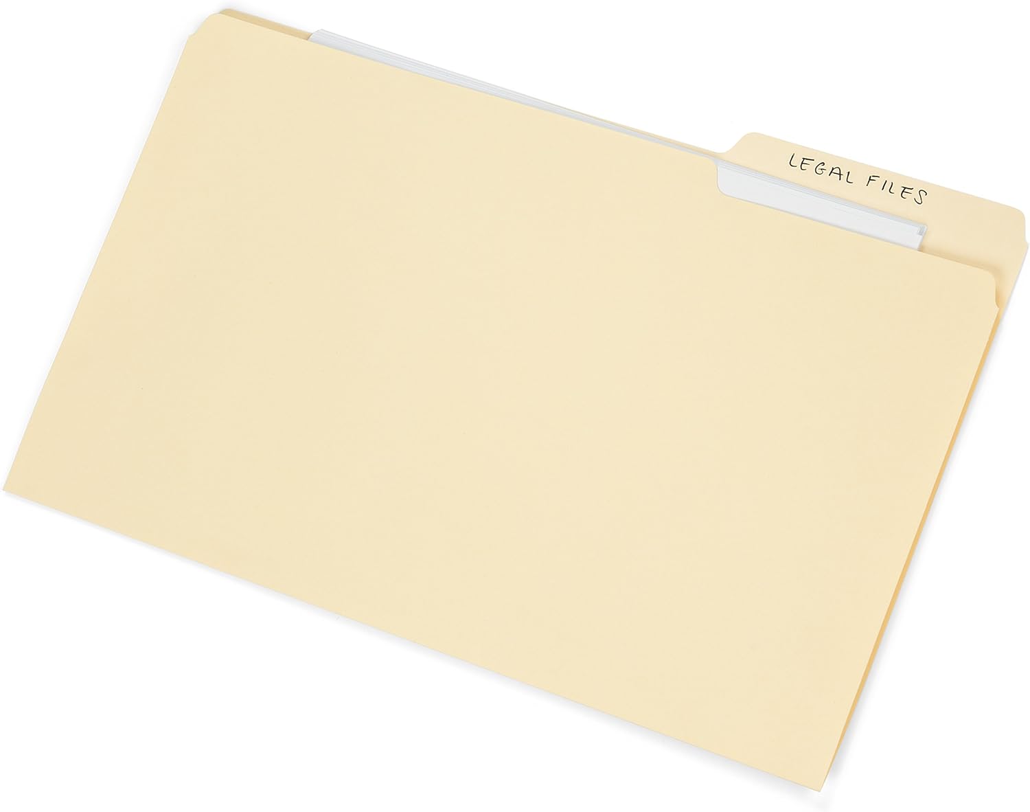File Folder, 1/3 Cut Assorted Tab, Legal Size, Manila, Great for Organizing and Easy File Storage, 100 Per Box : Office Products