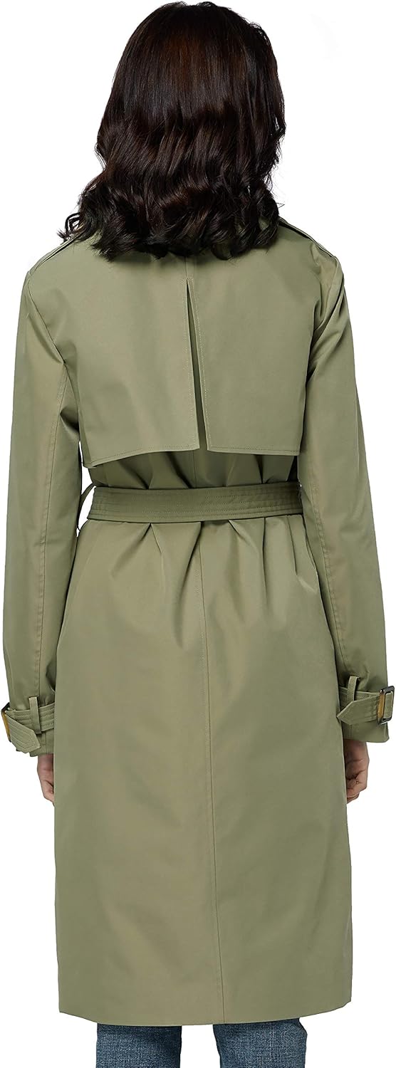 Orolay Women's Long Double Breasted Trench Coat with Belt Light Lape Overcoat: Clothing