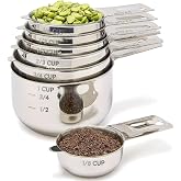 Simply Gourmet Measuring Cups Set of 7, Stackable, 304 Premium Stainless Steel, Kitchen Gadgets for Measure Liquid and Dry Ingredients, Cooking &amp; Baking
