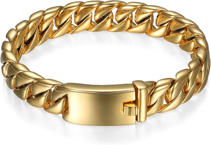 Amazon Jewelrywe ブレスレット ゴールド メンズ バングル ゴシック 腕輪 ステンレス チェーン 彼氏プレゼント 金色 メンズ アクセサリー ブレスレット 通販
