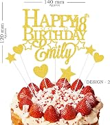 EKAM Personalised Custom Cake Topper Name Age Elegant Party Decoration view 3