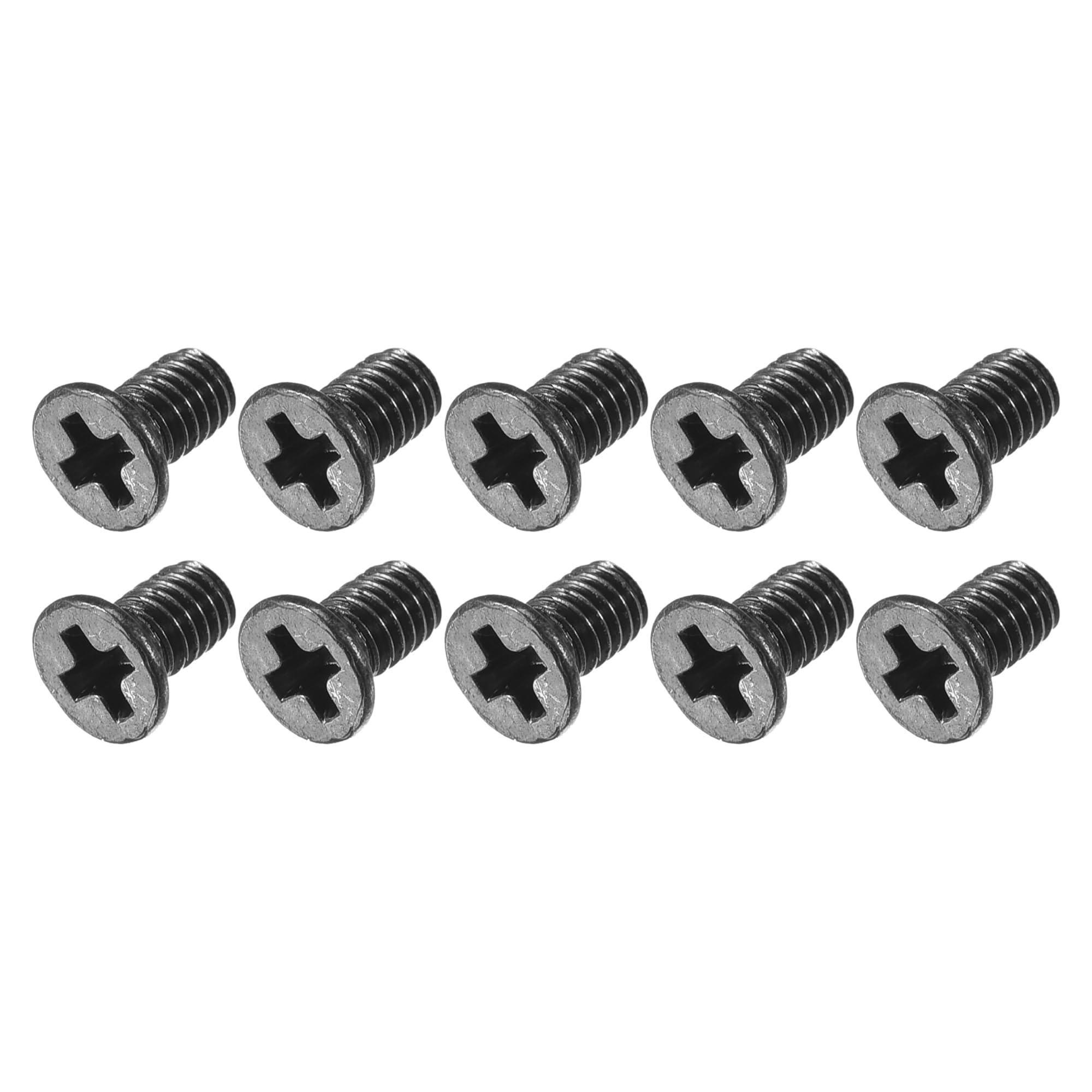 METALLIXITY Phillips Flat Head Screws (M2.5 x 4mm) 500Pcs, Carbon Steel Machine Screws - for Glasses Watch and Other Small Electronics, Black