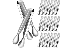 Zerodeko 18 PCS Small Serving Tongs, Stainless Steel Ice Tongs, Mini Stainless Steel Appetizer Tongs, Ice Tongs, Sugar Tongs, Kitchen Tiny Tongs for Appetizers