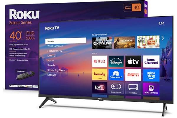 Roku Smart TV 2025 – 40-Inch Select Series, 1080p Full HD TV – Roku TV with Voice Remote – Flat Screen LED Television with Wi-Fi for Streaming Live Local News, Sports, Family Entertainment (Renewed)