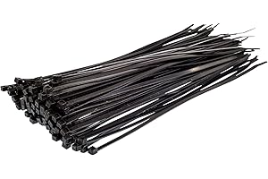 GTSE 12 Inch Black Zip Ties, 100 Pack, 40lb Strength, UV Resistant Long Nylon Cable Ties, Self-Locking 12" Tie Wraps