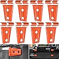 E-cowlboy Door Hinge Cover Trim Exterior Accessories for Jeep Wrangler JK JKU Sport Rubicon Sahara X Unlimited 2-Door & 4-Door 2007-2018 (Orange 8PCS)