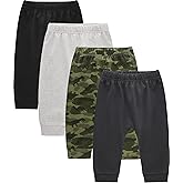 JARMAKO Baby Boys Cotton Pants, 4-Pack Sweatpants, 0-18 Months