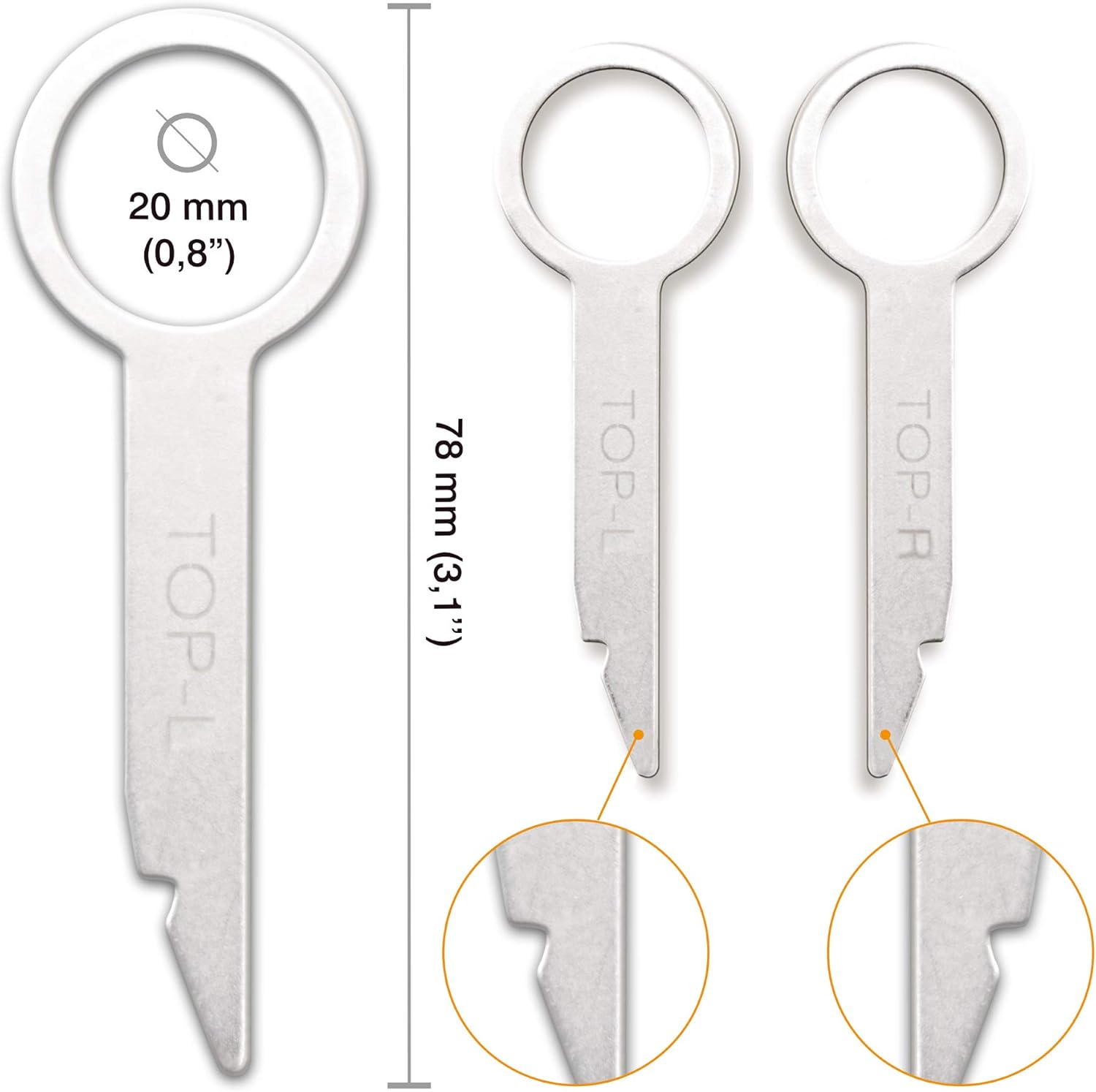 AFA Tooling Replacement for Radio Removal Tool 1C0-051-530 and T87P-19061-A for Ford, Volkswagen, Mercedes and Audi - Won't Bend or Break: Automotive