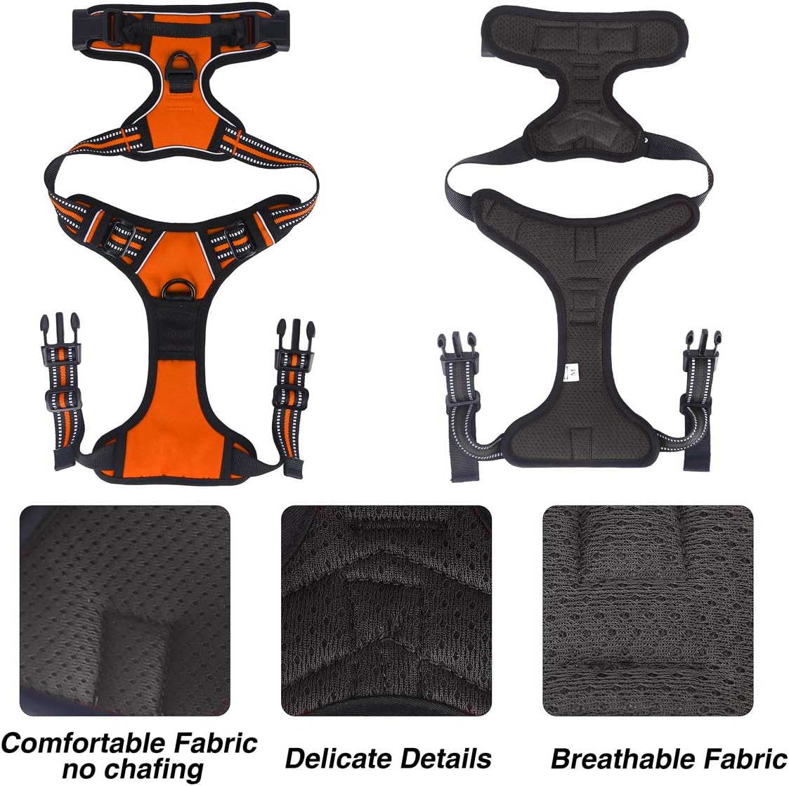 Belababy Dog Harness Small Medium Large No Pull, Adjustable Reflective Front Clip Dog Harness with Easy Control Handle - Image 4