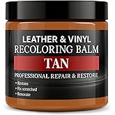 Laxmorph Leather Color Restorer, Recoloring Balm, Scratch Remover, Dye, Paint, Repair Kit for Furniture, Couches, Car Seats, Shoes, Bags, Tan