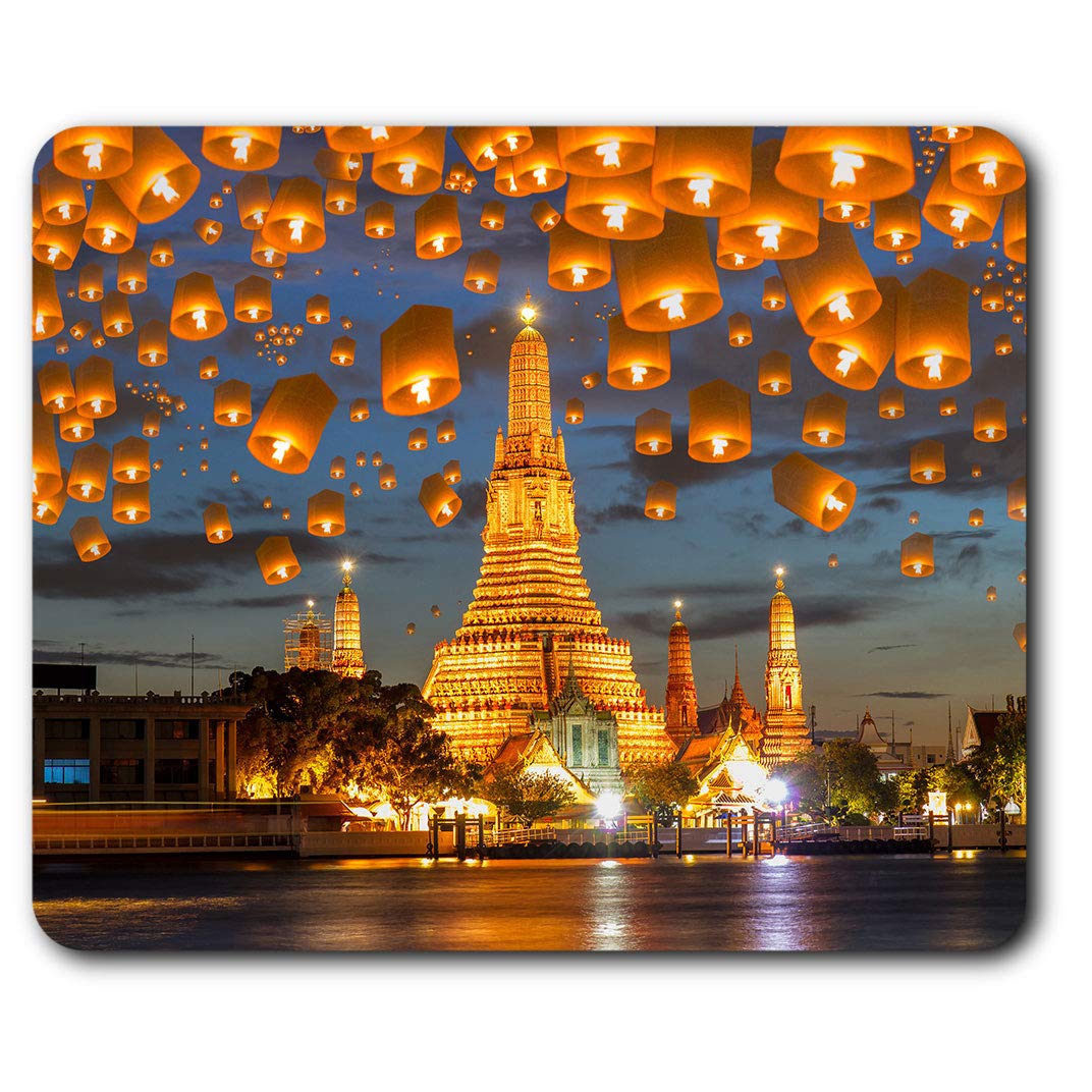 Destination Vinyl Ltd Comfortable Mouse Mat - Wat Arun Temple Bangkok Thailand 23.5 x 19.6 cm (9.3 x 7.7 inches) for Computer & Laptop, Office, Non-slip Base - RM12765