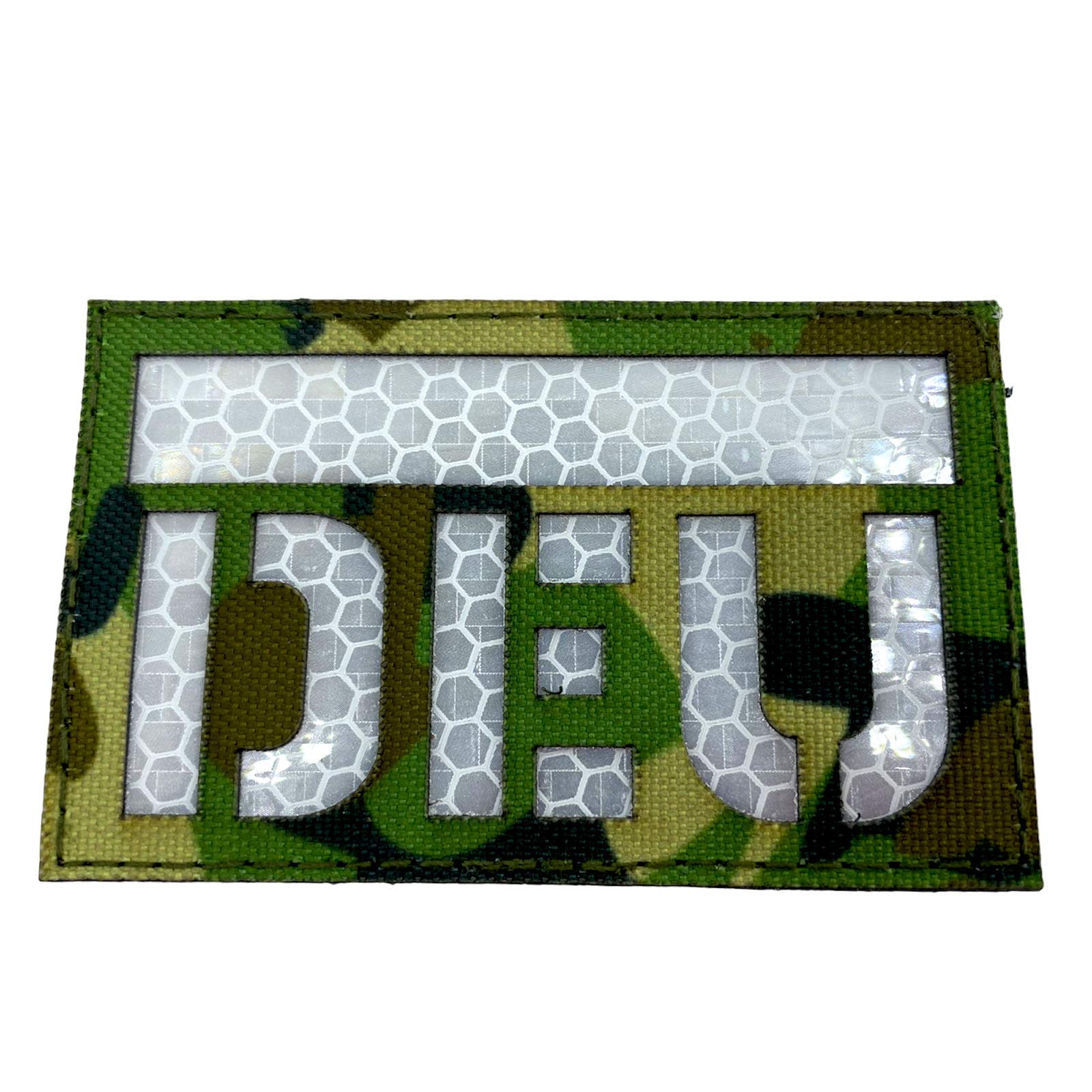 DEU Deutschland Reflective Tactical Laser Cut Airsoft Field Patch (Multicam MTP with White Reflector)