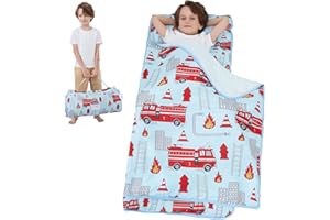 SOFTAN Toddler Nap Mat with Pillow and Blanket, Extra Large Rolled Napping Mats,Toddler Sleeping Bag for Daycare,Kids Sleeping Bags for Sleepover,Toddler Sleeping Bag Camping