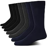 Van Heusen Mens Dress Socks - 7 Pack Soft Stretch Moisture Wicking Crew Socks for Men for Casual Business Formal Wear