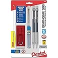 Pentel GraphGear 500 Automatic Pencil Kit, 0.7mm, Refill Leads, Block Eraser 2 Pack (PG527LEBP2)