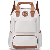 DELSEY PARIS Flanerie SE, Travel Laptop Backpack Luggage, Champagne | Fits 14 Inch Laptop, Smart Organization, Lightweight, Vegan Leather Trim, Luggage Strap