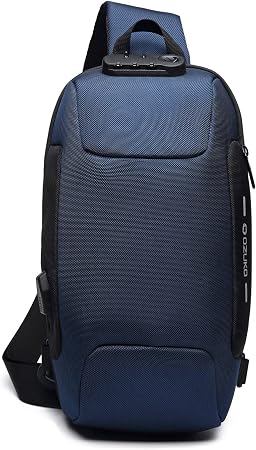 FANDARE Antifurto Zaino Monospalla Zaino Spalla con USB Grande Capacità  Borsa a tracolla Uomo Donna Sling Bag Borsello a tracolla per Trekking  Ciclismo Viaggio Sports Impermeabile Poliestere Arancia Zaino monospalla  Scarpe e