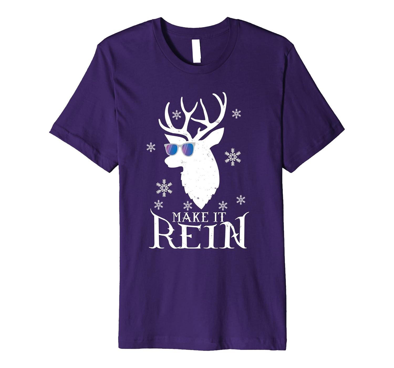 Make It Rein Shirt Cool Christmas Reindeer Sunglasses TShirt-ANZ