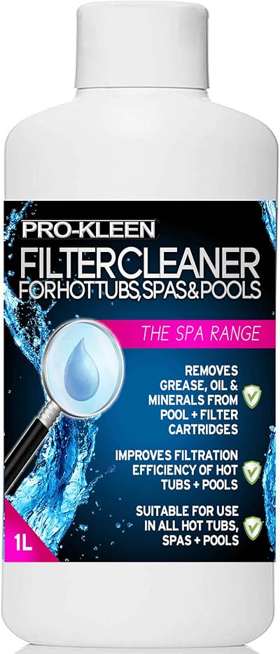 Pro-Kleen 1L Hot Tub Pool Spa Filter Cleaner - Deep Clean Oils Minerals