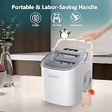 EUHOMY Countertop Ice Maker 9 Cubes in 6 Mins 2 Sizes 12kg/24h White view 9