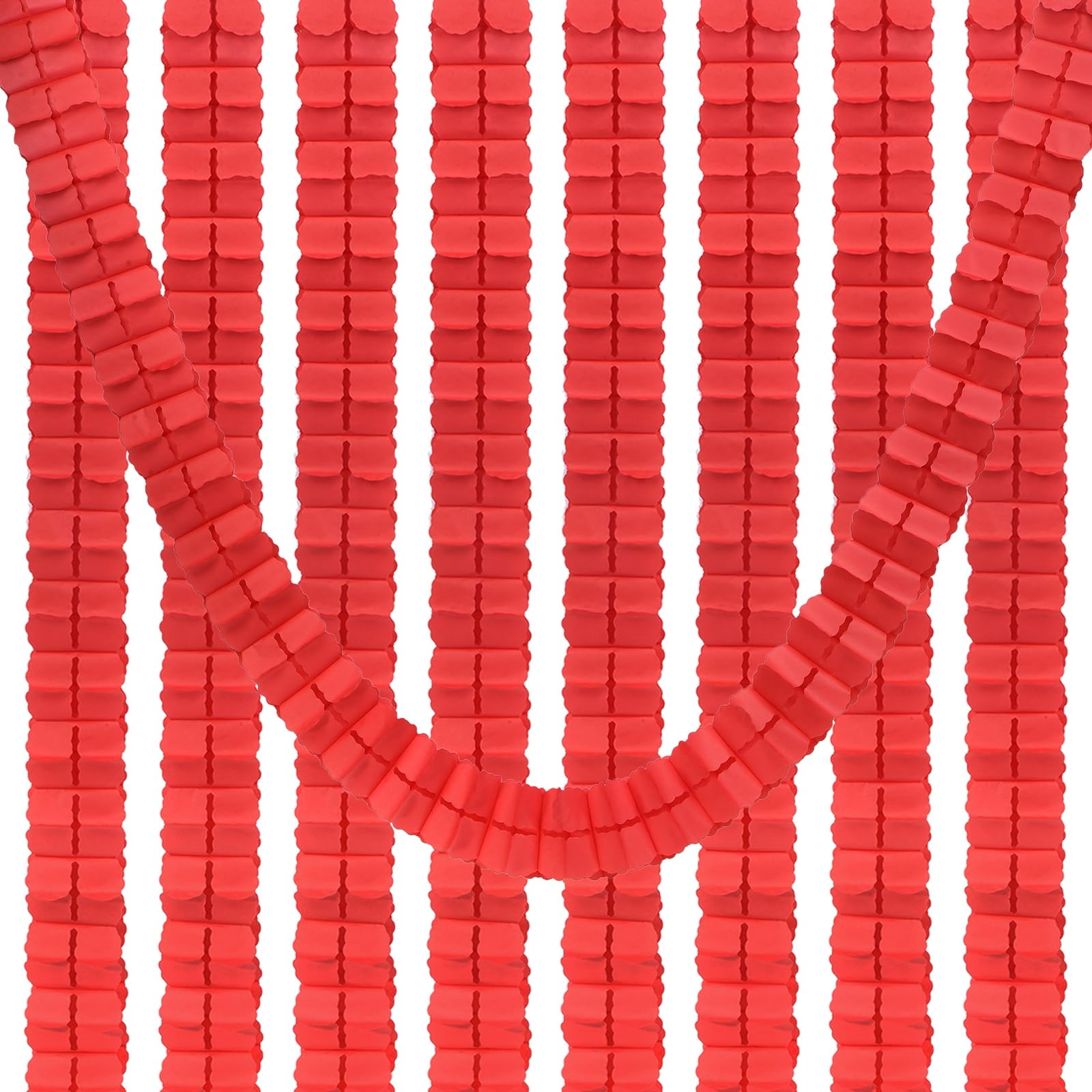 PATIKIL 9.8ft Four-Leaf Garland, 9 Pack Tissue Paper Hanging Flower Garland Reusable Streamers for Party Wedding Backdrop Decorations, Red