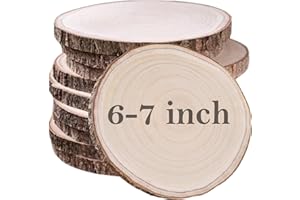 10 Pcs Natural Paulownia Wood Slices 6-7 Inches,Wood Slices for Centerpieces table decorations,Unfinished Rounds Wood for Cra
