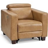 MCombo Zero Wall Hugger Power Recliner Chair for Adult HL128 (Toast) | Power Headrest, USB A &amp; C Charge Ports, Small Spaces, Solid Wood Legs, Breathable Faux Leather