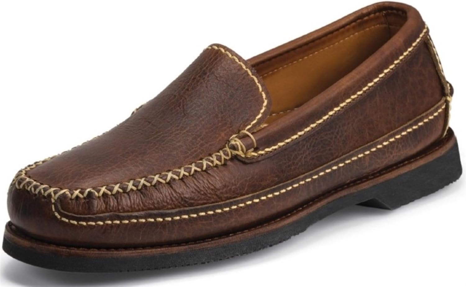 men's bison leather driving moccasins