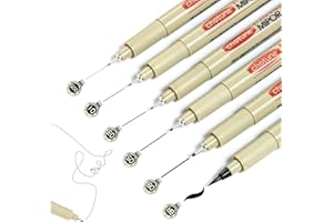 GETHPEN Micro Fineliner Set, 6 Pack Black Micro Fine Point Drawing Waterproof Archival Ink Multiliner Pens for Artist Illustration, Sketching, Technical Drawing, Anime, Manga