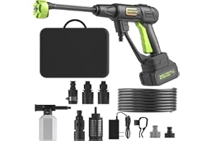 MIMYTH Cordless Pressure Washer Battery Powered; 990PSI Cordless Power Washer with 6-in-1 Nozzle, 23FT High-Elastic Hose, 21V Battery&Charger; Portable Handheld Pressure Washer Cleaner for Home, Car, Garden