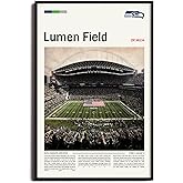 (Unframed 11"x17") LumenField Canvas Print – Seattle Home Field Wall Art for Seahawks Fans, Sports poster for Game Room or Man Cave Decor