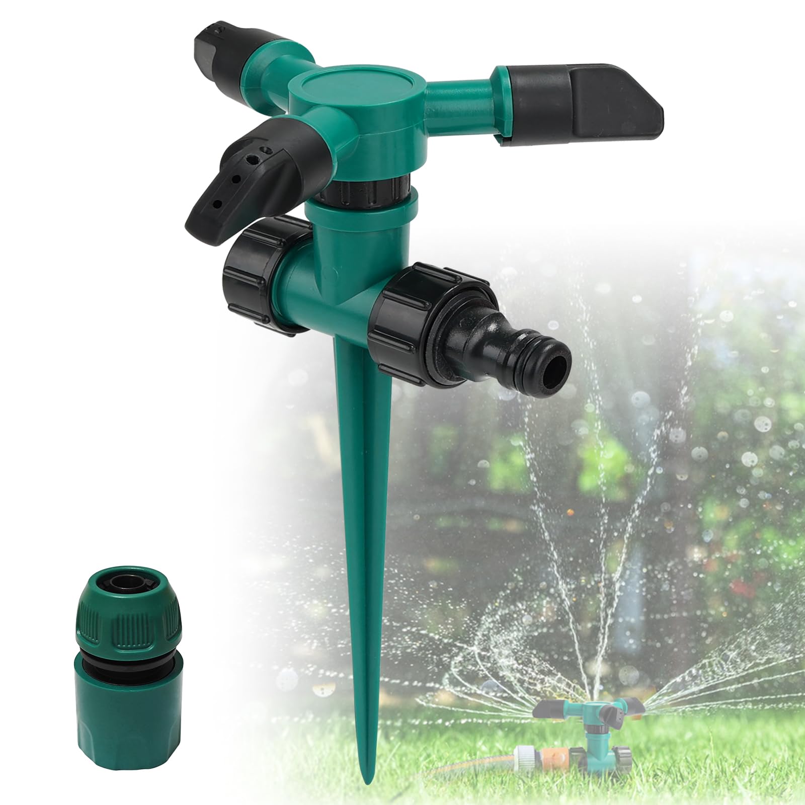 Photo 1 of Lawn Sprinklers for Yard Large Area, Adjustable 360° Rotating Water Sprinkler for Lawn, Powerful and Even Watering Sprinkler Head for Kids Playing