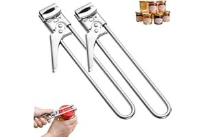Jar Openers for Seniors, Adjustable Stainless Steel Manual Can Opener & Bottle Opener, Non-Slip Grip Tool for Weak Hands, Mul