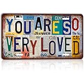 CHCdecor Vintage You Are So Very Loved Wall Decor License Plate Metal Sign Tin Signs,12x6 Inch Aluminum