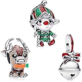 MSPOVOF Holiday Heart cute Charms S925 Sterling Silver Bead for Bracelets and Necklaces for Family Birthday Women Jewelry Present