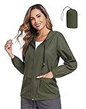 JTANIB Packable Rain Jacket Women Waterproof