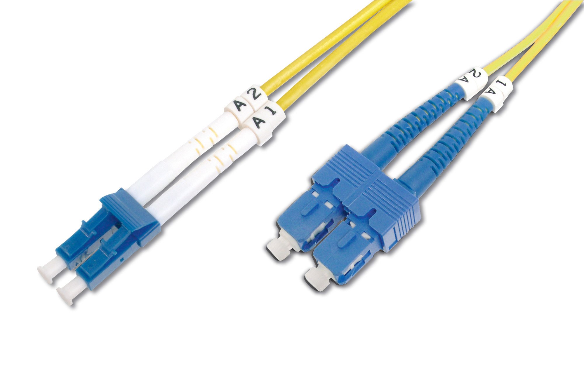 DIGITUS DK-2932-03 – Fibre Optic Cable OS2 – 3 m – LC to SC – Duplex Fibre Optic Cable – 1/10 Gbit/s – SM Singlemode Fibre Optic LAN Cable – Fibre Type: 9/125 µ – Yellow