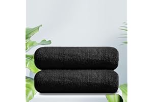 Junsey 2 Pcs Black Hand Towel Set,15x31 Inches Hair Drying Towel 300 GSM Face Towel Set Bathroom Towel Ultra Soft Hotel Towel Set