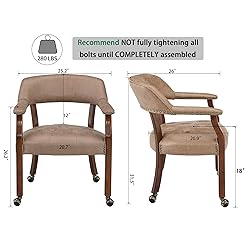 JESONVID Dining Chair with Casters Set of 2, Accent
