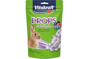Vitakraft Drops Rabbit Treats with Wildberry Flavor – 5.3 oz Delicious Yogurt-Based Snacks for Rabbits, Guinea pigs, Hamsters, Gerbils, Mice, Rats, Chinchillas, and other Small Animals.