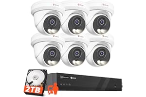 Anpviz 8CH 4K PoE Security Camera System, 6pcs 8MP Wired PoE IP Cameras with Human Vehicle Detection, Smart Dual Light Color Night Vision, 4K/8MP 8CH NVR with 2TB HDD for Business Home (U Series)