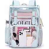 mommore Clear Backpack Heavy Duty Large Clear Bookbag for School Transparent PVC Stadium Approved See Through Back Pack