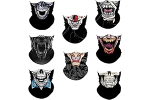 WYSUMMER 8PCS Scarves Bandanas Face Tube Black Headband, Motorcycle Multi Function Headwear Hat Scarf Neck Warmer Balaclava