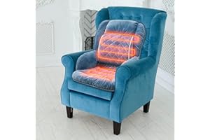 USB Heated Seat Cushion with Lumbar Support, Large Heating Area, Flannel Office Chair Pad, Adjustable 3 Heat Levels & Timer, 