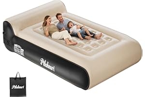 Ptlahmri Queen Air Mattress Full with Built in Pump for Camping 16" High Speed Inflatable Mattress Inflation Completed in 3 Minutes, Luxury Blow up Mattress Comfort Flocked Airbed for Guest,Home