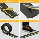 D-Line Floor Cable Protector 1.8m Black Yellow Medium Duty Linkable Trip Hazard view 2