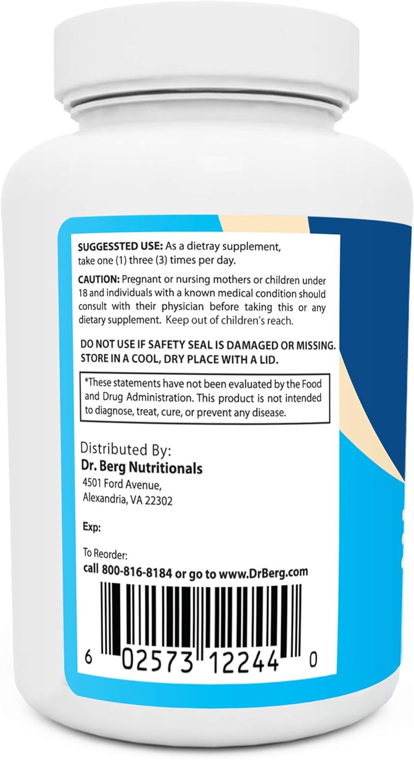 Dr. Berg’s Adrenal & Cortisol Support Supplement - Natural Stress & Anxiety Relief for a Better Mood, Focus and Relaxation - Turn Off Your Busy Mind - Vegetarian Ingredients 90 Capsules (1 Pack): Health & Personal Care
