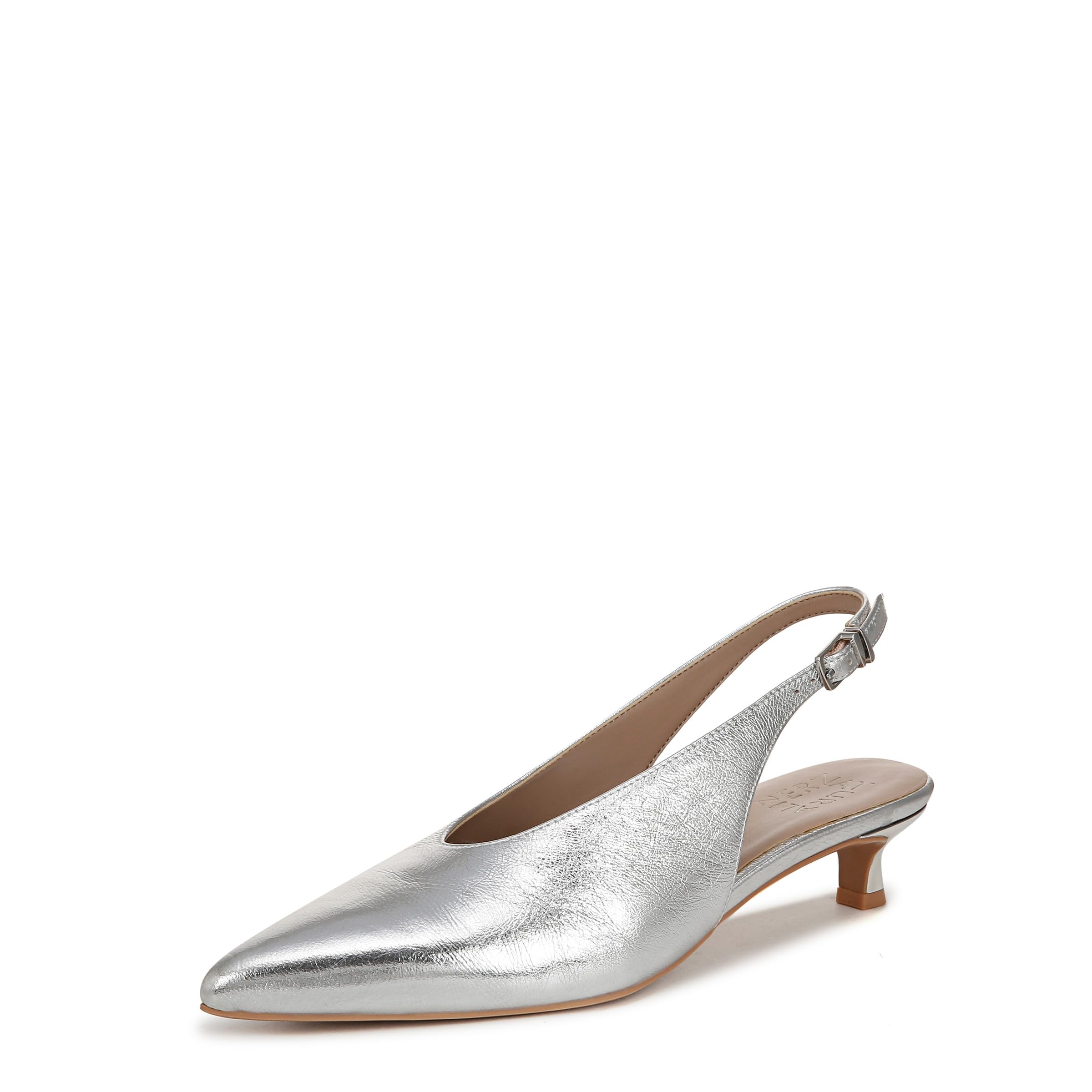 Naturalizer Women’s Nicolette Pump Silver Leather 5.5 M