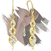 Infinity Earrings Sterling Silver Drop Dangle Earrings for Women - Hypoallergenic Heart Cubic Zirconia Long Dangling Earring Fashion Dainty Jewelry Gift for Here Wife Mom Birthday Valentine's Day